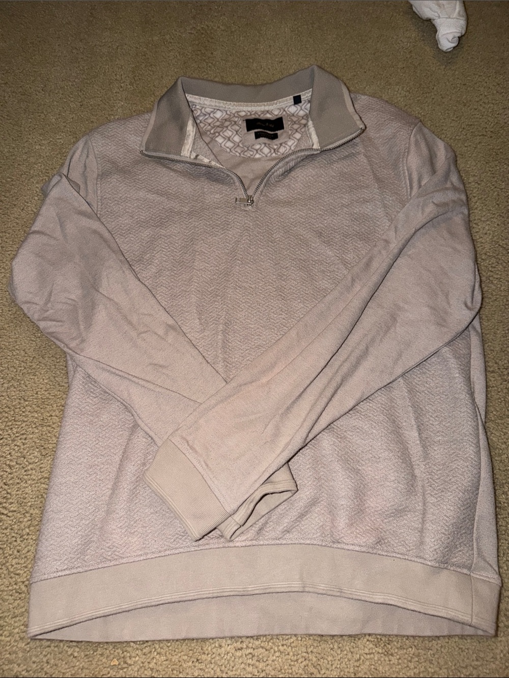 Men's Half-Zip Sweater Pullover - Light Beige